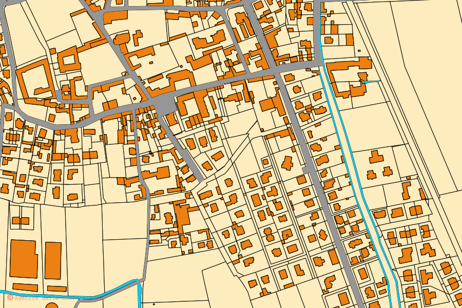 Cadastral map of the centre of Caltignaga: parcels and buildings, Agenzia delle Entrate cartography