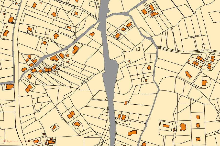 Cadastral map of the centre of Campobasso: parcels and buildings, Agenzia delle Entrate cartography