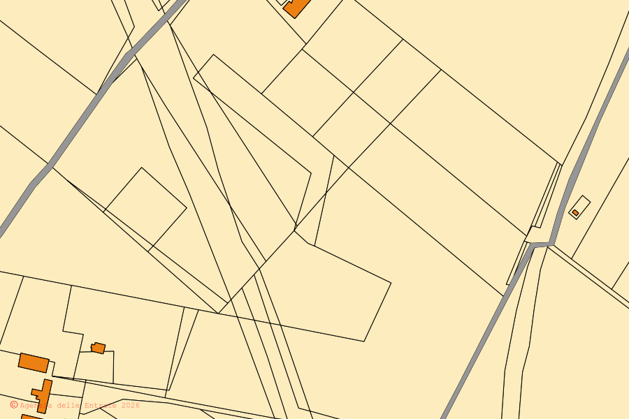 Cadastral map of the centre of Candela: parcels and buildings, Agenzia delle Entrate cartography