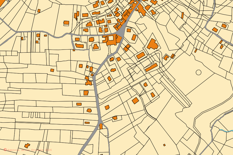 Cadastral map of the centre of Candida: parcels and buildings, Agenzia delle Entrate cartography