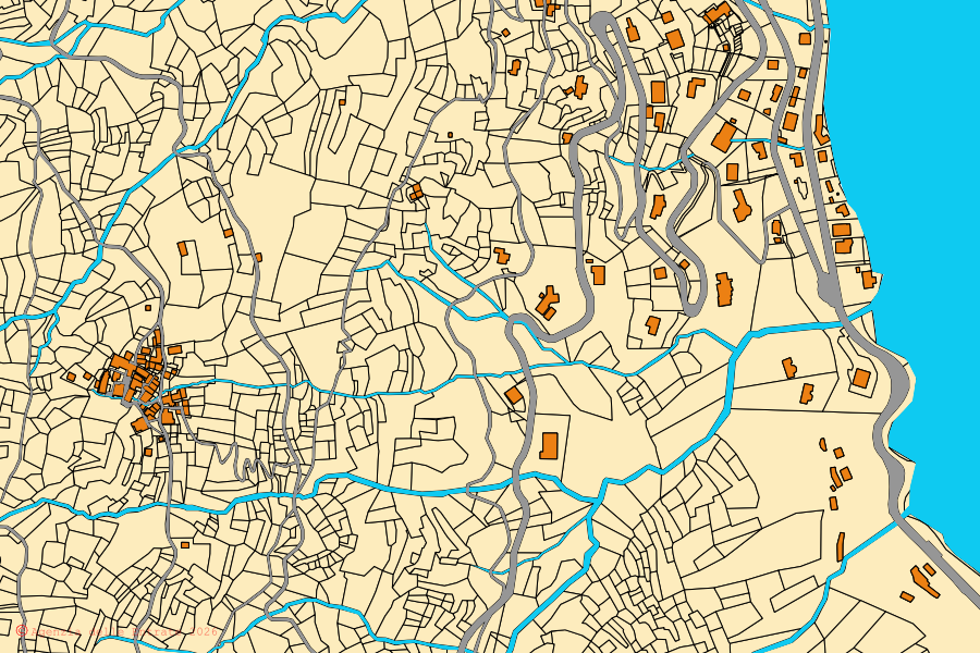 Cadastral map of the centre of Cannobio: parcels and buildings, Agenzia delle Entrate cartography