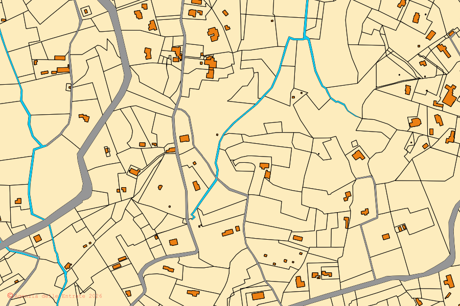 Cadastral map of the centre of Capoliveri: parcels and buildings, Agenzia delle Entrate cartography