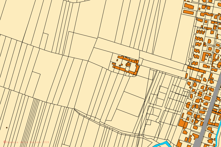 Cadastral map of the centre of Carignano: parcels and buildings, Agenzia delle Entrate cartography