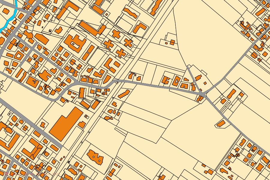 Cadastral map of the centre of Cartoceto: parcels and buildings, Agenzia delle Entrate cartography