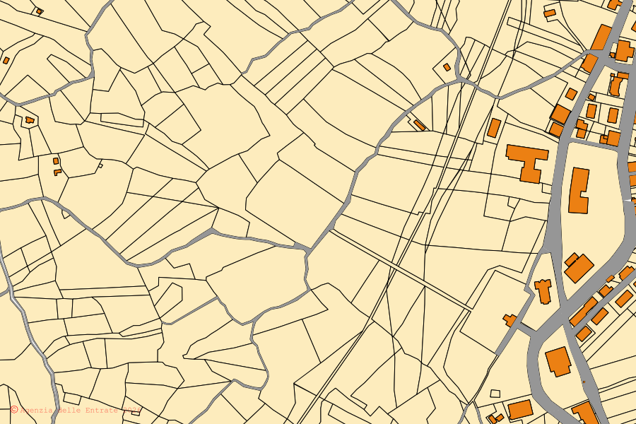 Cadastral map of the centre of Casacalenda: parcels and buildings, Agenzia delle Entrate cartography