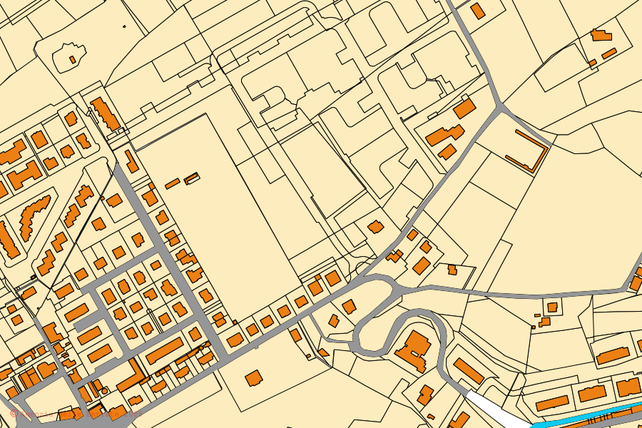 Cadastral map of the centre of Casalfiumanese: parcels and buildings, Agenzia delle Entrate cartography