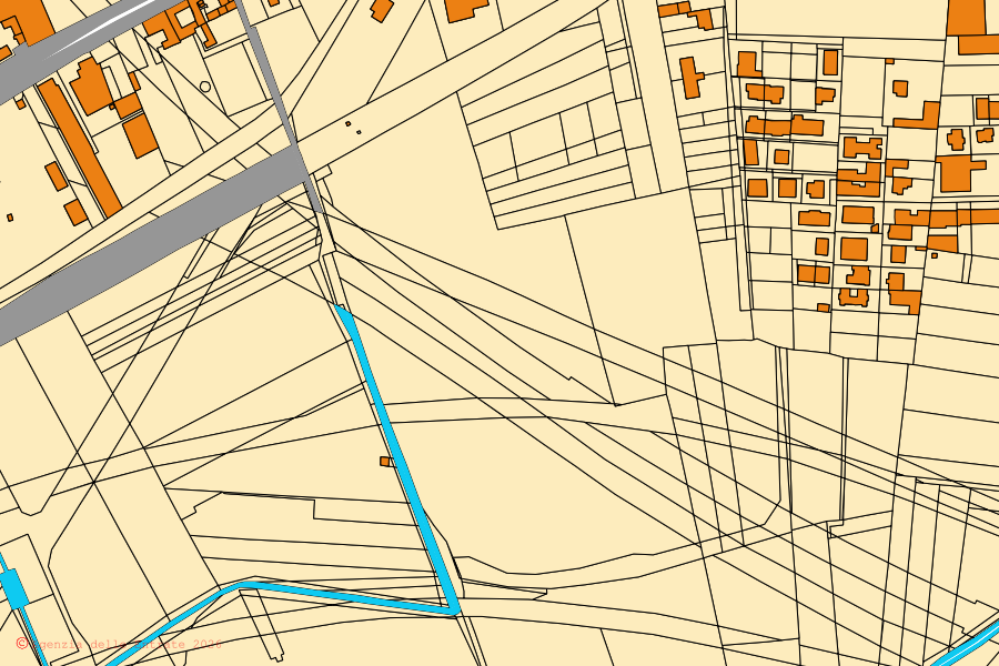 Cadastral map of the centre of Casalnuovo di Napoli: parcels and buildings, Agenzia delle Entrate cartography