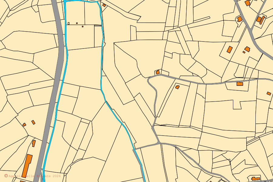Cadastral map of the centre of Casciana Terme Lari: parcels and buildings, Agenzia delle Entrate cartography