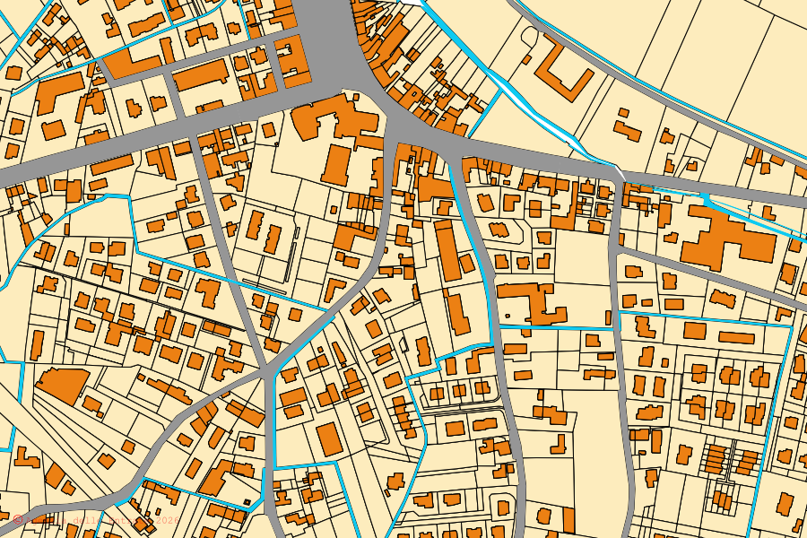 Cadastral map of the centre of Castagnaro: parcels and buildings, Agenzia delle Entrate cartography