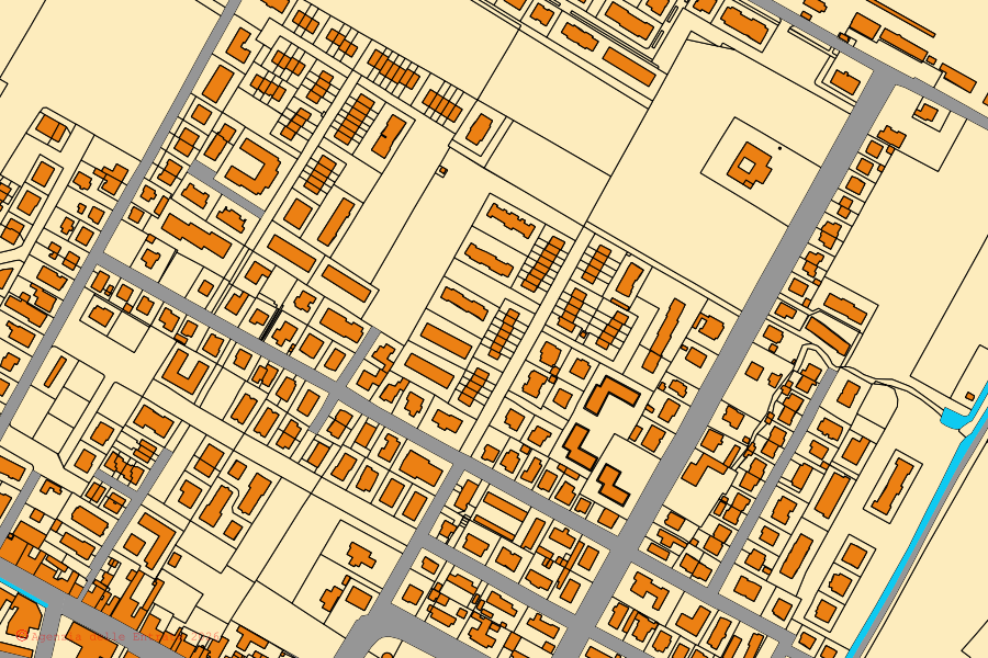 Cadastral map of the centre of Castel Bolognese: parcels and buildings, Agenzia delle Entrate cartography