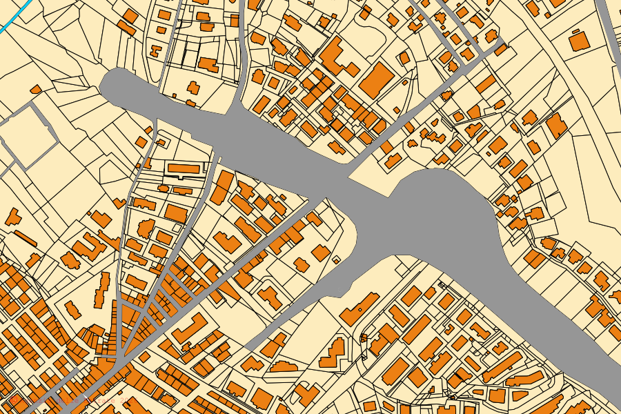 Cadastral map of the centre of Casteldaccia: parcels and buildings, Agenzia delle Entrate cartography