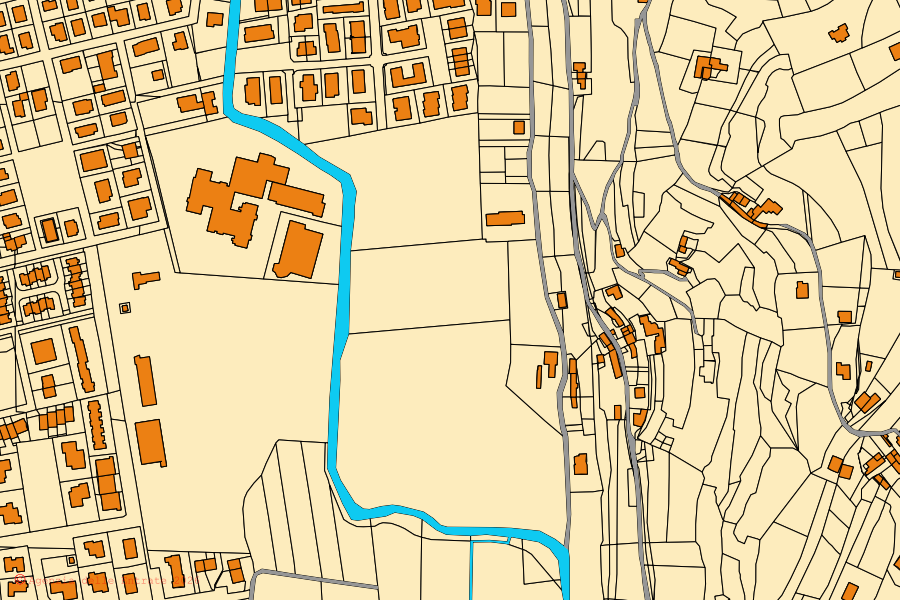 Cadastral map of the centre of Castelgomberto: parcels and buildings, Agenzia delle Entrate cartography