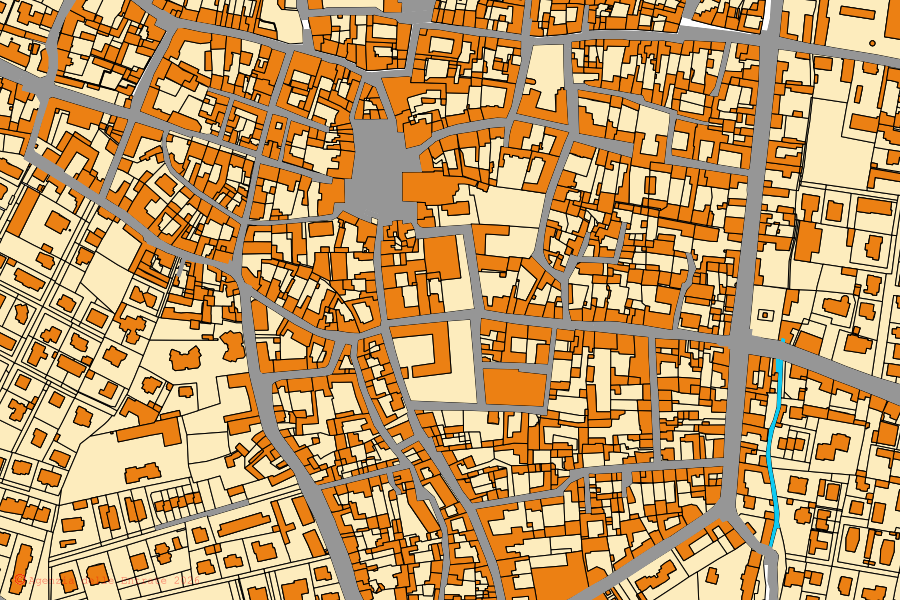Cadastral map of the centre of Castelnuovo Scrivia: parcels and buildings, Agenzia delle Entrate cartography