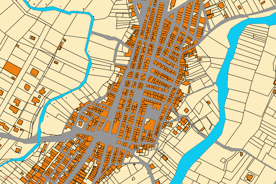 Cadastral map of the centre of Catenanuova: parcels and buildings, Agenzia delle Entrate cartography