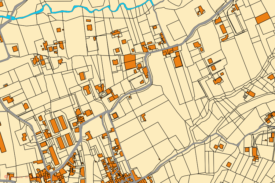 Cadastral map of the centre of Cava de' Tirreni: parcels and buildings, Agenzia delle Entrate cartography