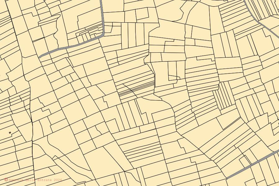 Cadastral map of the centre of Cavaglietto: parcels and buildings, Agenzia delle Entrate cartography