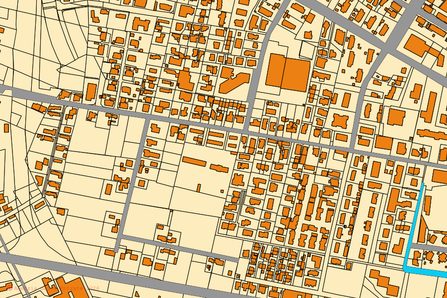 Cadastral map of the centre of Cavarzere: parcels and buildings, Agenzia delle Entrate cartography