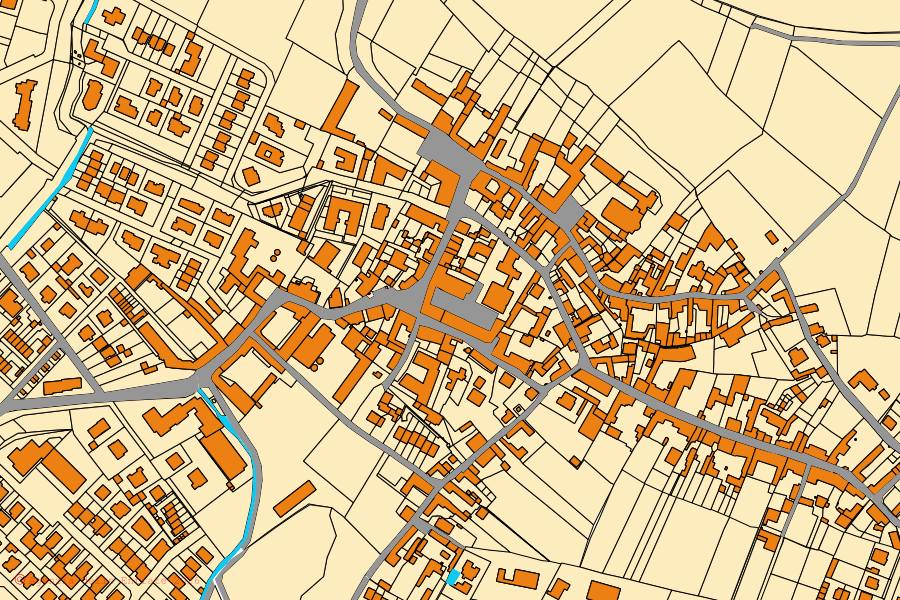 Cadastral map of the centre of Cavenago d'Adda: parcels and buildings, Agenzia delle Entrate cartography