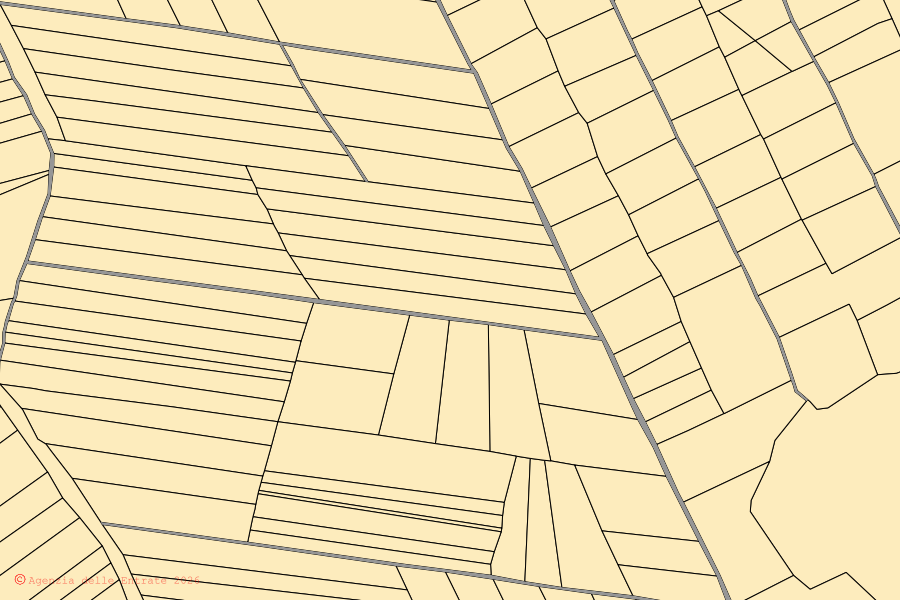 Cadastral map of the centre of Celle di San Vito: parcels and buildings, Agenzia delle Entrate cartography
