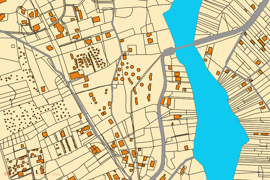 Cadastral map of the centre of Centola: parcels and buildings, Agenzia delle Entrate cartography