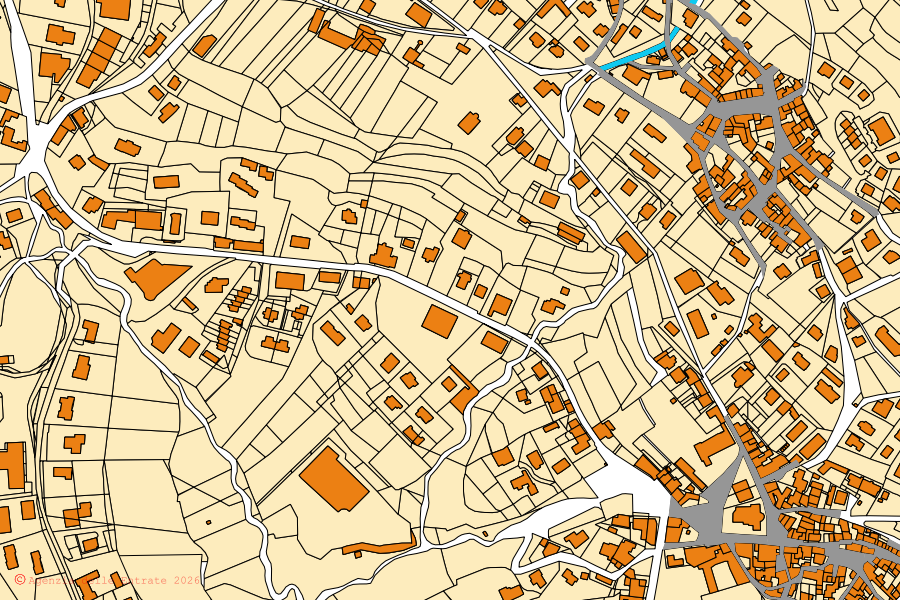 Cadastral map of the centre of Centro Valle Intelvi: parcels and buildings, Agenzia delle Entrate cartography