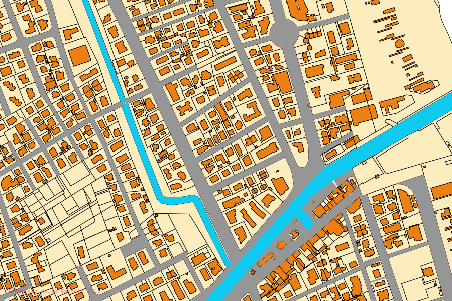 Cadastral map of the centre of Cervia: parcels and buildings, Agenzia delle Entrate cartography