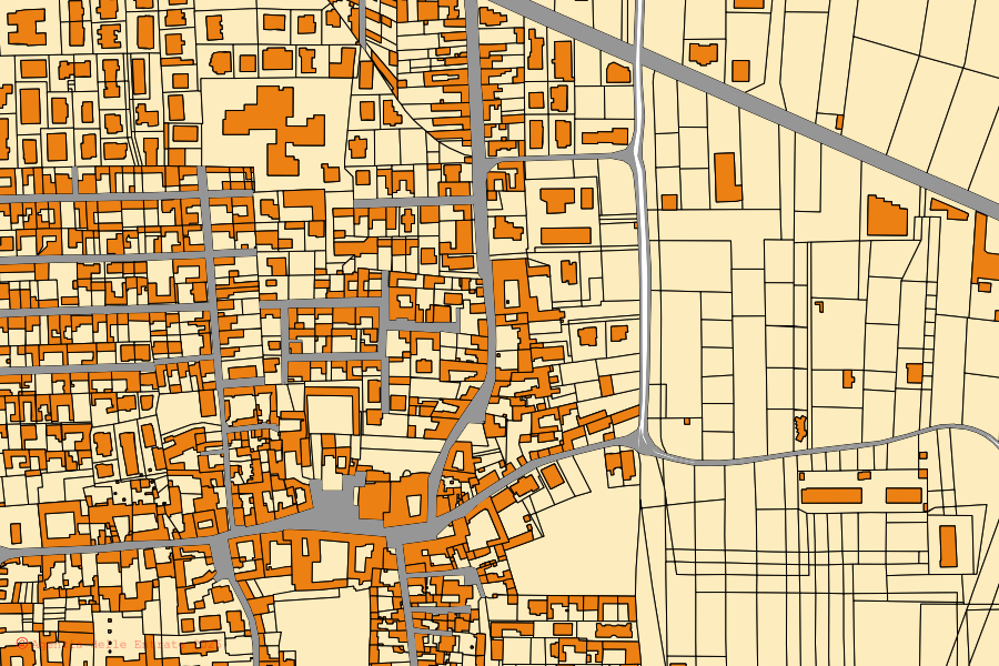 Cadastral map of the centre of Cesa: parcels and buildings, Agenzia delle Entrate cartography