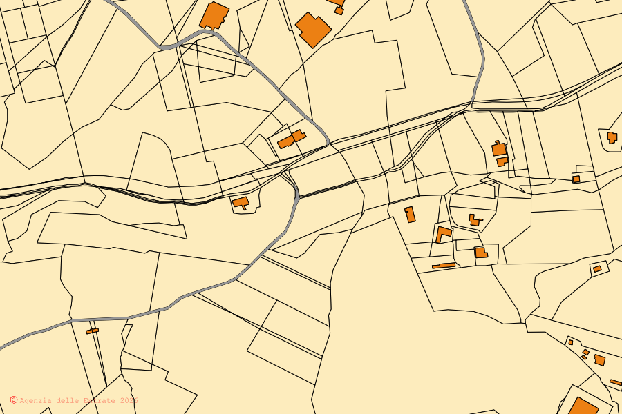 Cadastral map of the centre of Chianciano Terme: parcels and buildings, Agenzia delle Entrate cartography
