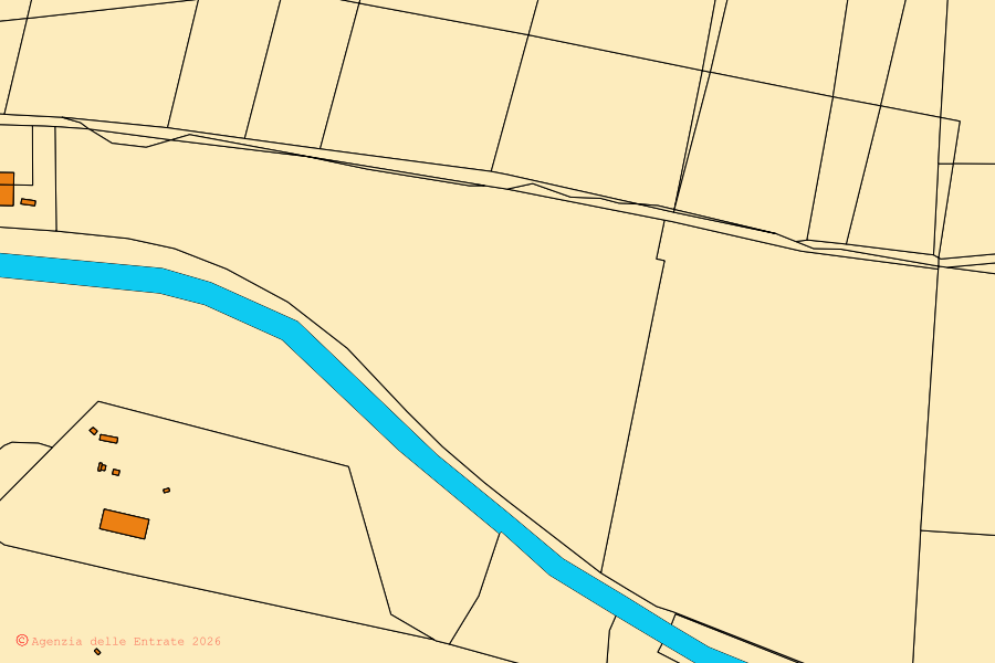 Cadastral map of the centre of Chieuti: parcels and buildings, Agenzia delle Entrate cartography