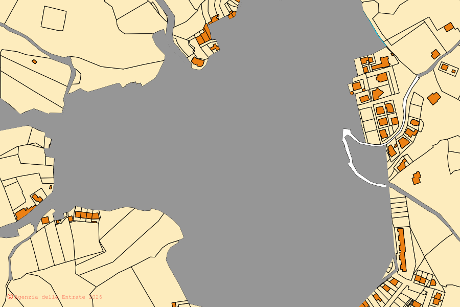 Cadastral map of the centre of Codrongianos: parcels and buildings, Agenzia delle Entrate cartography