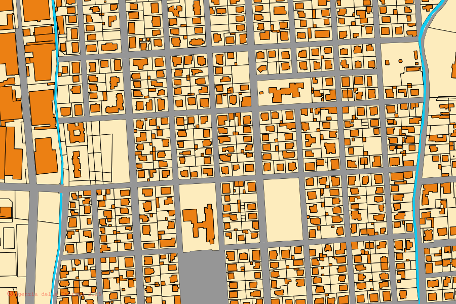 Cadastral map of the centre of Collegno: parcels and buildings, Agenzia delle Entrate cartography