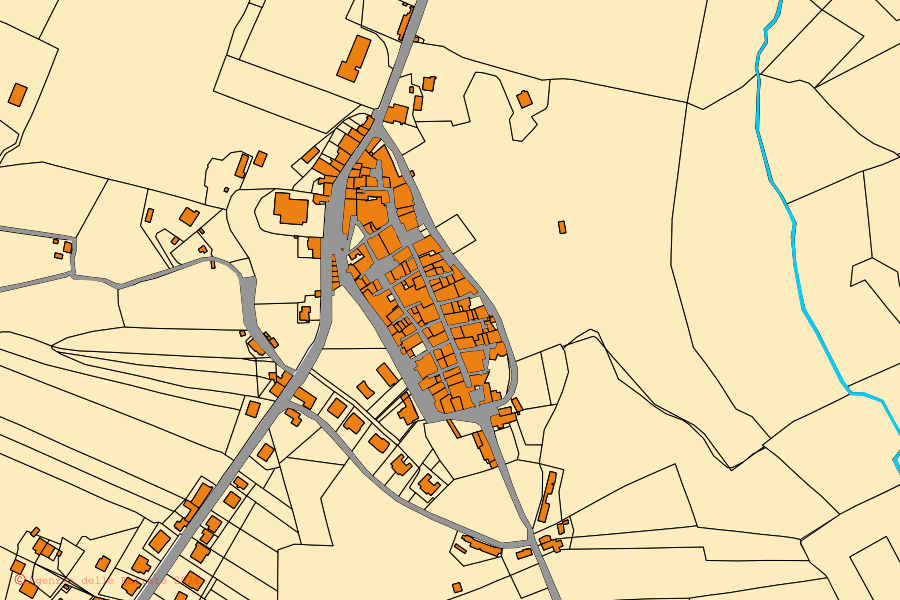 Cadastral map of the centre of Collevecchio: parcels and buildings, Agenzia delle Entrate cartography