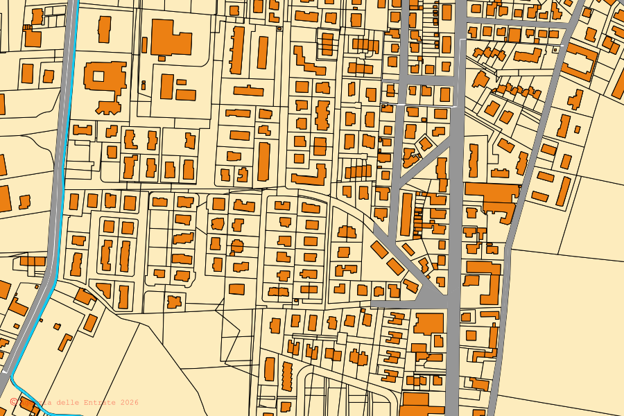 Cadastral map of the centre of Cologna Veneta: parcels and buildings, Agenzia delle Entrate cartography