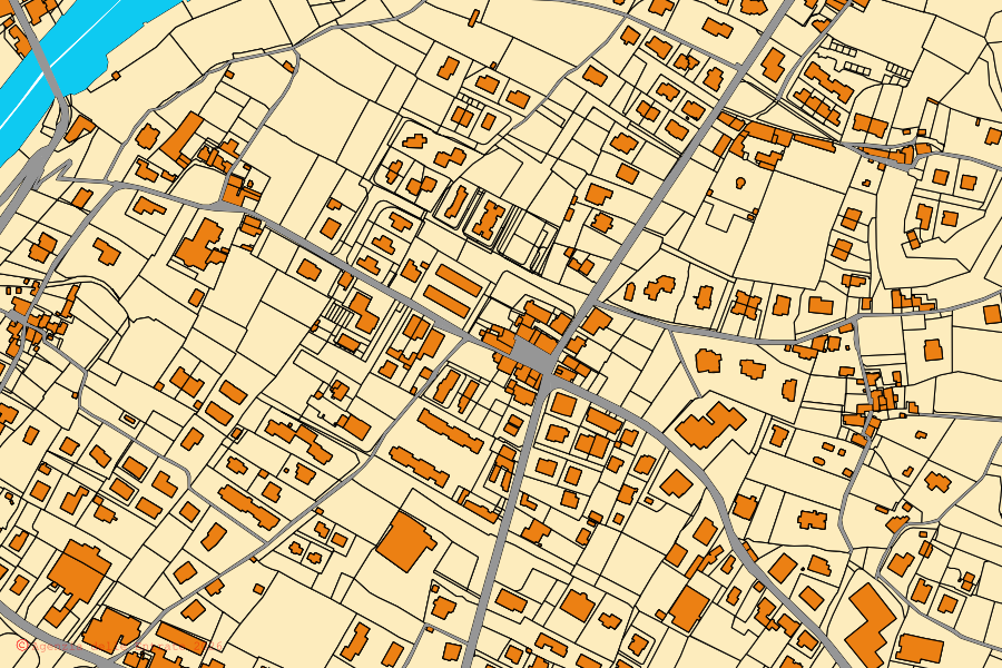 Cadastral map of the centre of Coreglia Antelminelli: parcels and buildings, Agenzia delle Entrate cartography