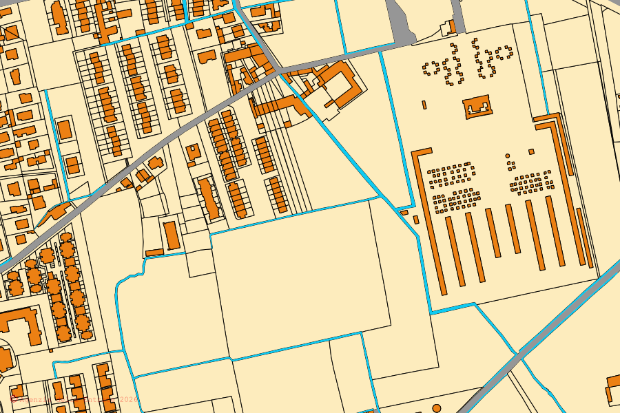 Cadastral map of the centre of Crema: parcels and buildings, Agenzia delle Entrate cartography