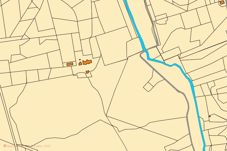 Cadastral map of the centre of Crespina Lorenzana: parcels and buildings, Agenzia delle Entrate cartography