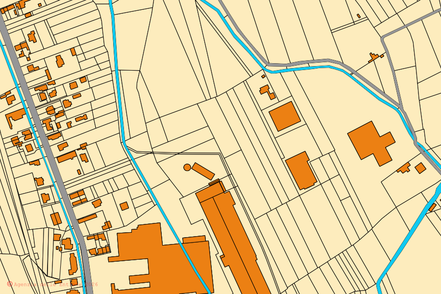 Cadastral map of the centre of Cressa: parcels and buildings, Agenzia delle Entrate cartography