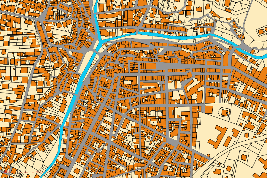 Cadastral map of the centre of Crispiano: parcels and buildings, Agenzia delle Entrate cartography