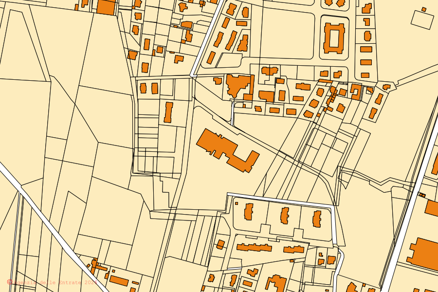 Cadastral map of the centre of Dalmine: parcels and buildings, Agenzia delle Entrate cartography