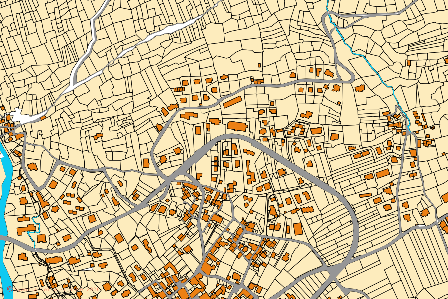 Cadastral map of the centre of Dazio: parcels and buildings, Agenzia delle Entrate cartography