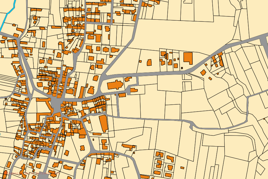Cadastral map of the centre of Divignano: parcels and buildings, Agenzia delle Entrate cartography