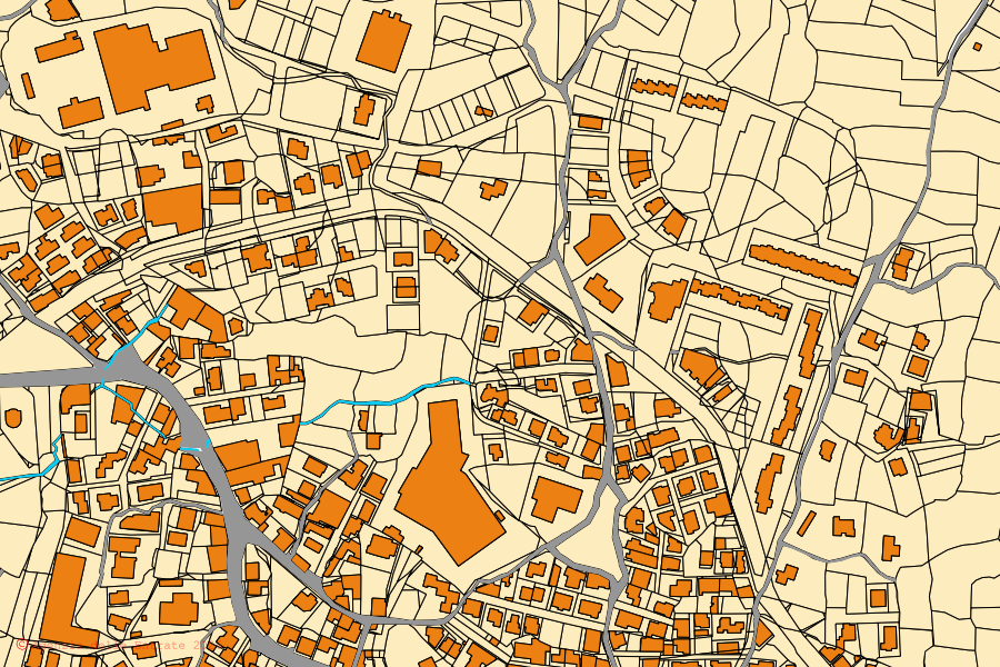 Cadastral map of the centre of Dorgali: parcels and buildings, Agenzia delle Entrate cartography