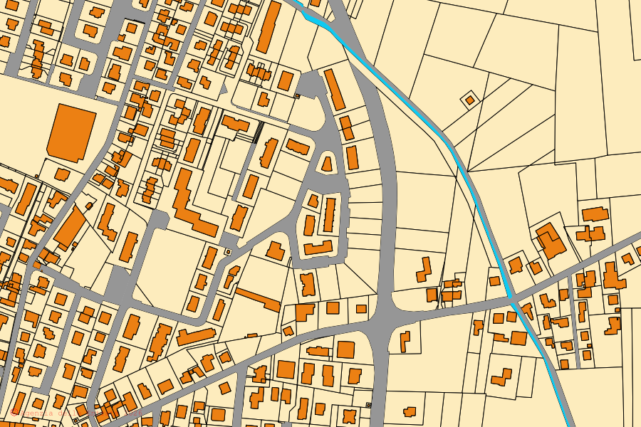 Cadastral map of the centre of Dueville: parcels and buildings, Agenzia delle Entrate cartography