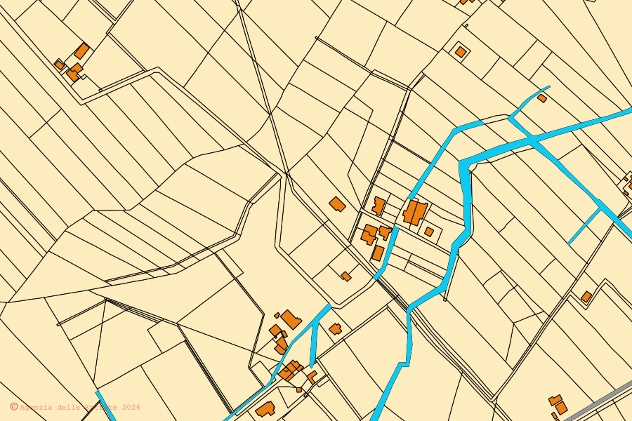 Cadastral map of the centre of Eboli: parcels and buildings, Agenzia delle Entrate cartography