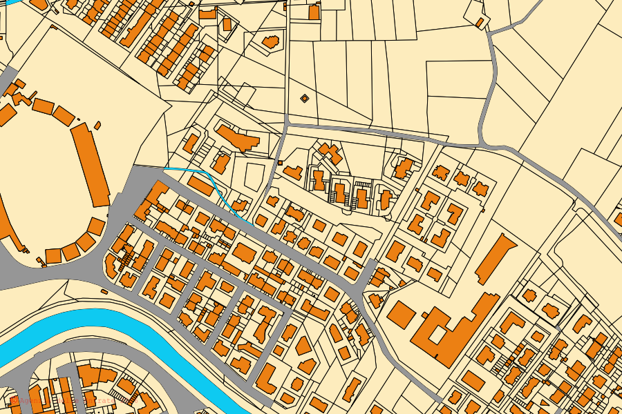Cadastral map of the centre of Empoli: parcels and buildings, Agenzia delle Entrate cartography