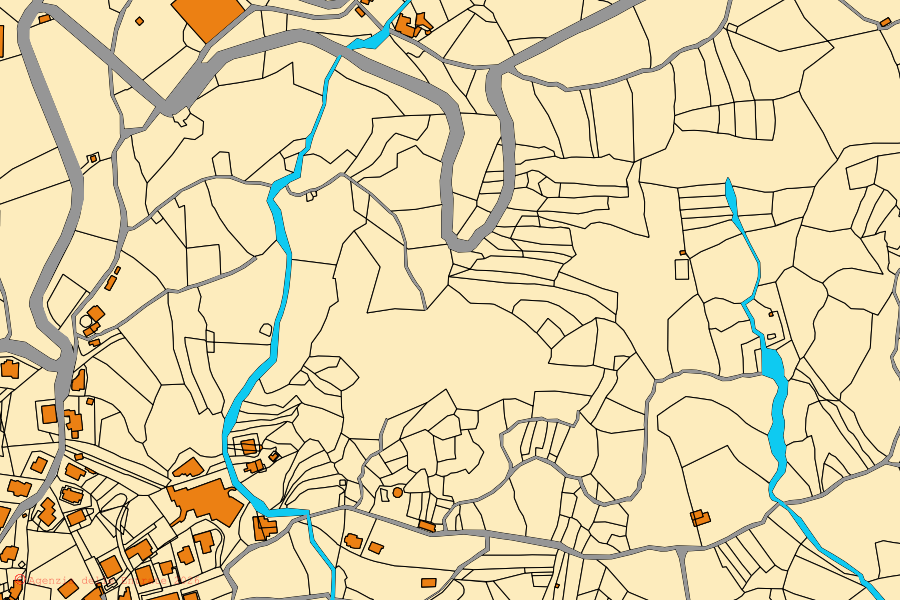 Cadastral map of the centre of Episcopia: parcels and buildings, Agenzia delle Entrate cartography