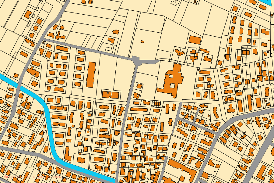 Cadastral map of the centre of Eraclea: parcels and buildings, Agenzia delle Entrate cartography