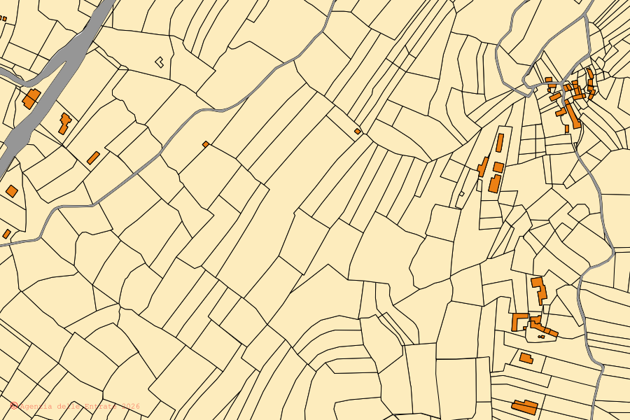 Cadastral map of the centre of Feisoglio: parcels and buildings, Agenzia delle Entrate cartography