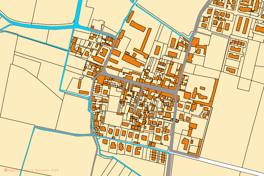 Cadastral map of the centre of Filighera: parcels and buildings, Agenzia delle Entrate cartography