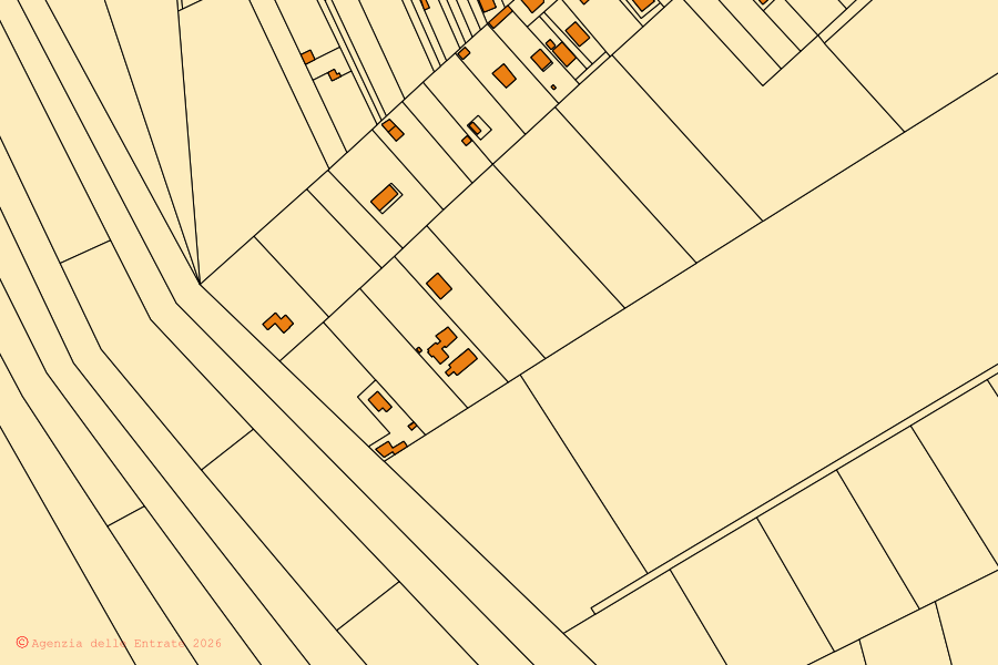 Cadastral map of the centre of Foggia: parcels and buildings, Agenzia delle Entrate cartography